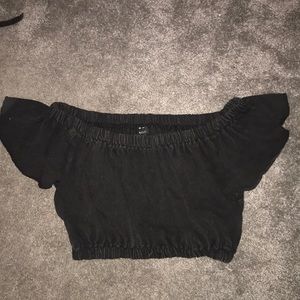 Black Vintage Crop Top